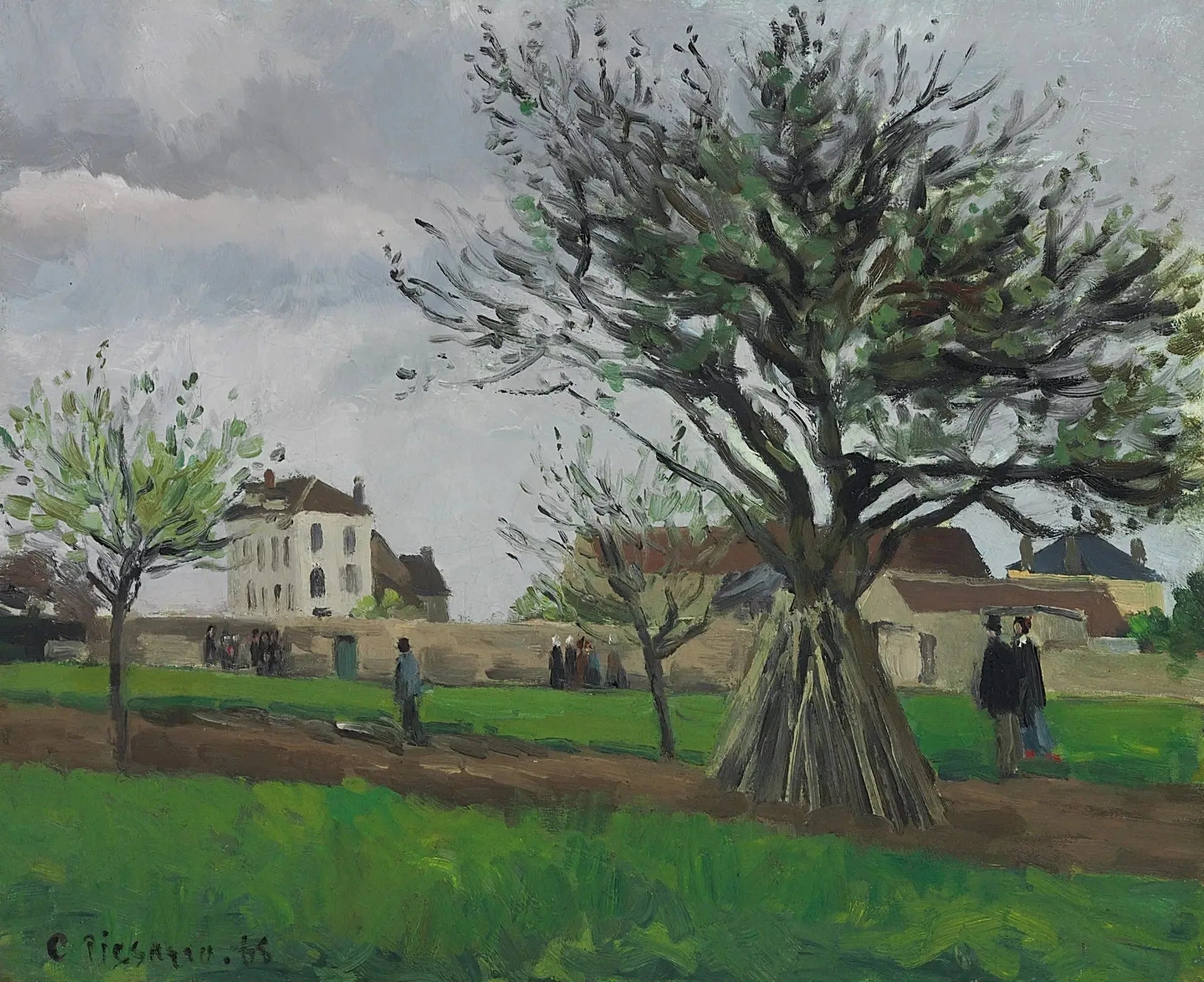 Pommiers à Pontoise (La maison du père Gallien) - Camille Pissarro image 1 reproduction artisanale de tableau