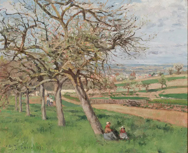 Kwitnące jabłonie - Camille Pissarro