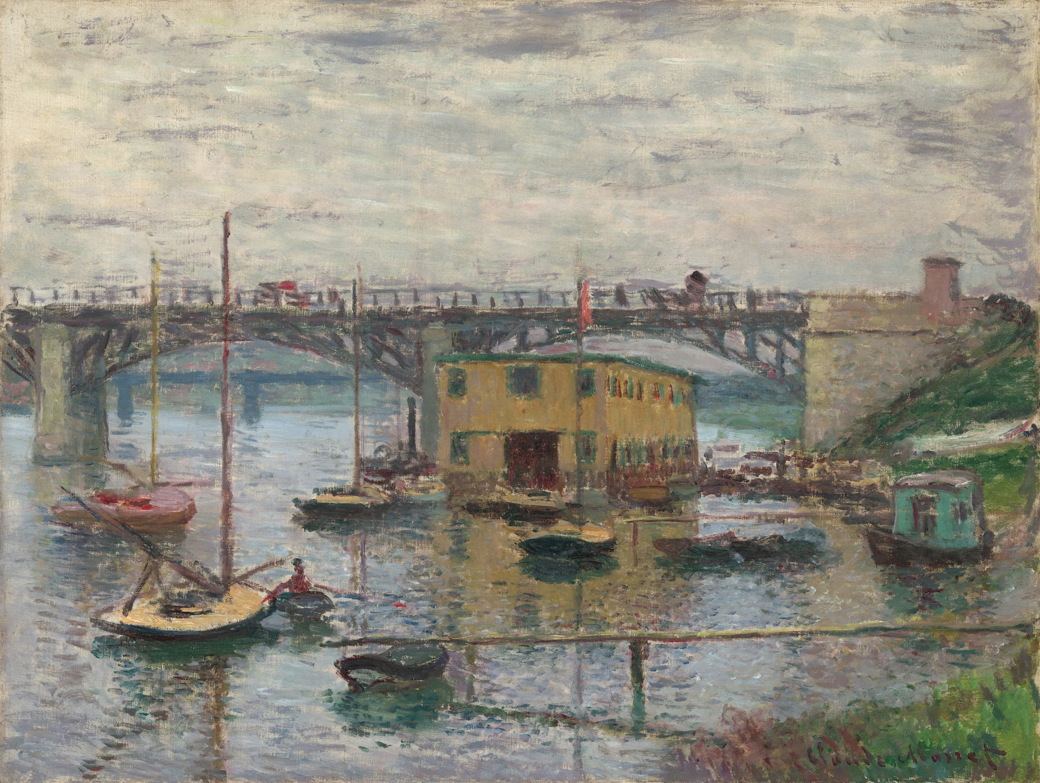 Le Pont d’Argenteuil, jour gris W316 par Claude Monet, vers 1876, National Gallery of Art