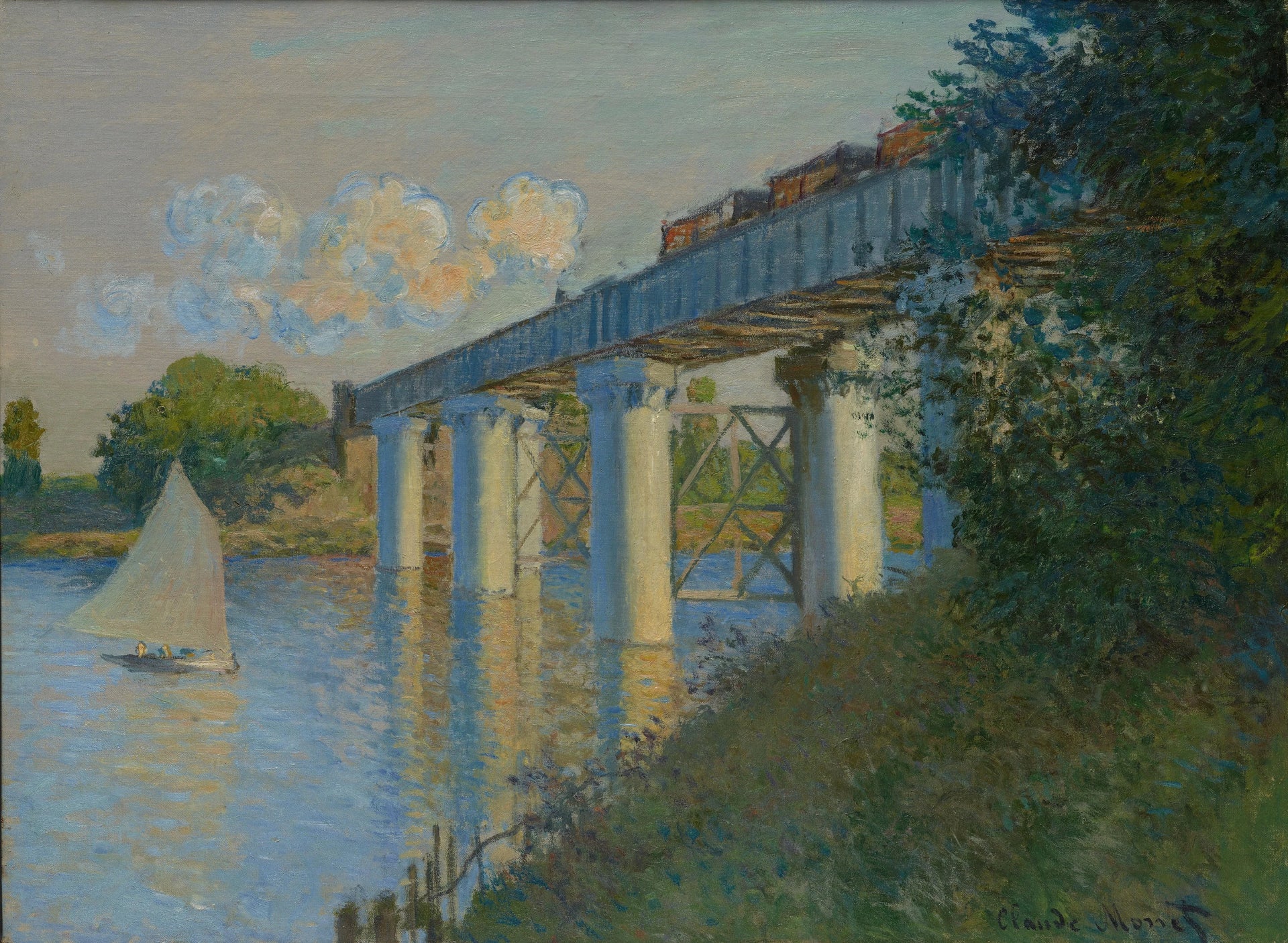 Le Pont du chemin de fer à Argenteuil W318 par Claude Monet, 1873, Philadelphia Museum of Art