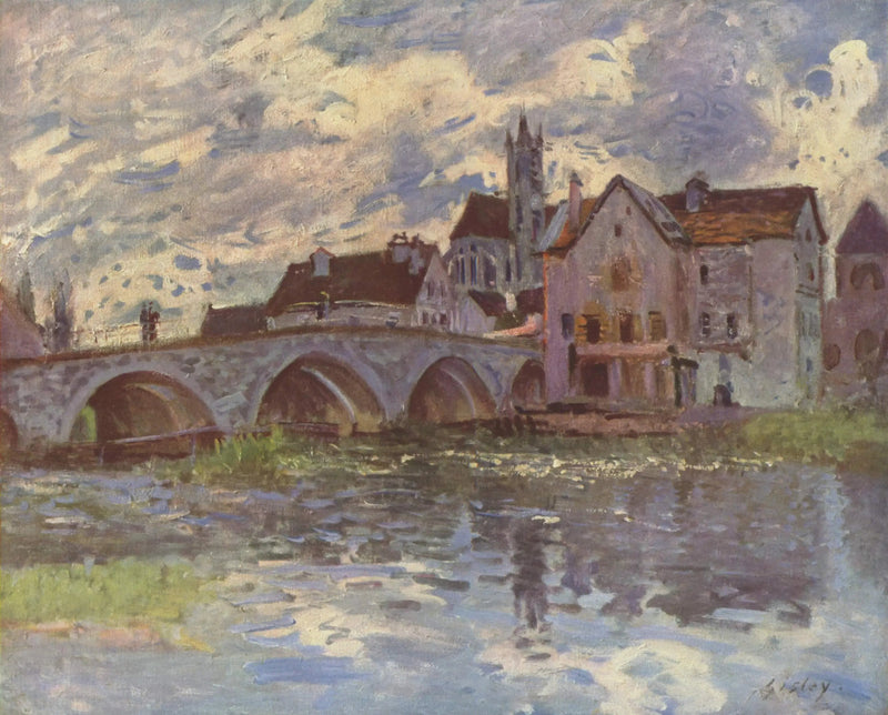 Most w Moret, efekt burzy - Alfred Sisley