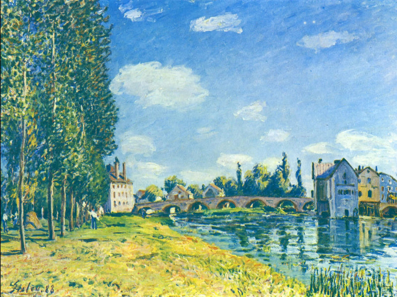 Most i Młyn w Moret latem - Alfred Sisley