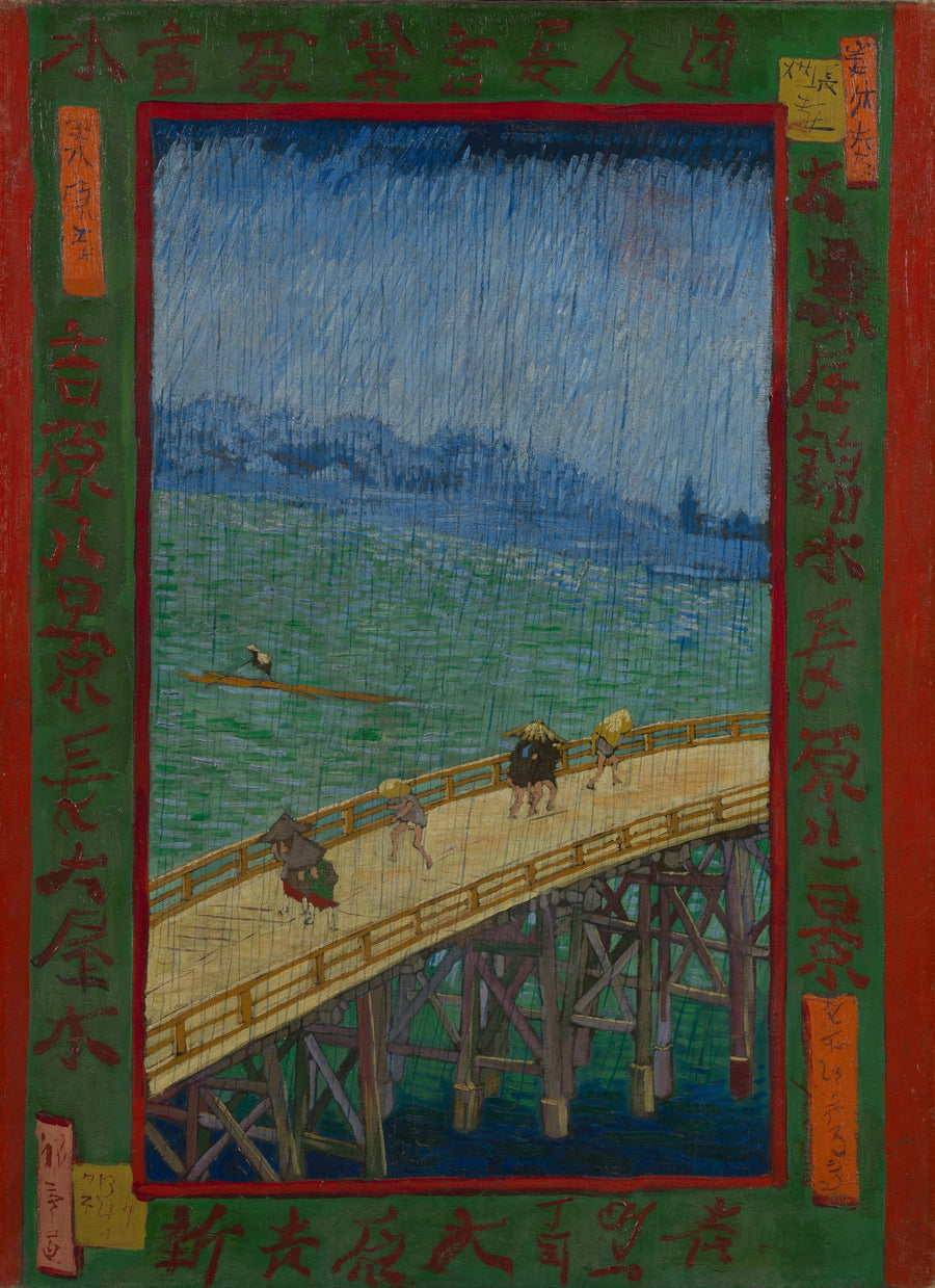 Most w deszczu, według Hiroshige - Vincent van Gogh