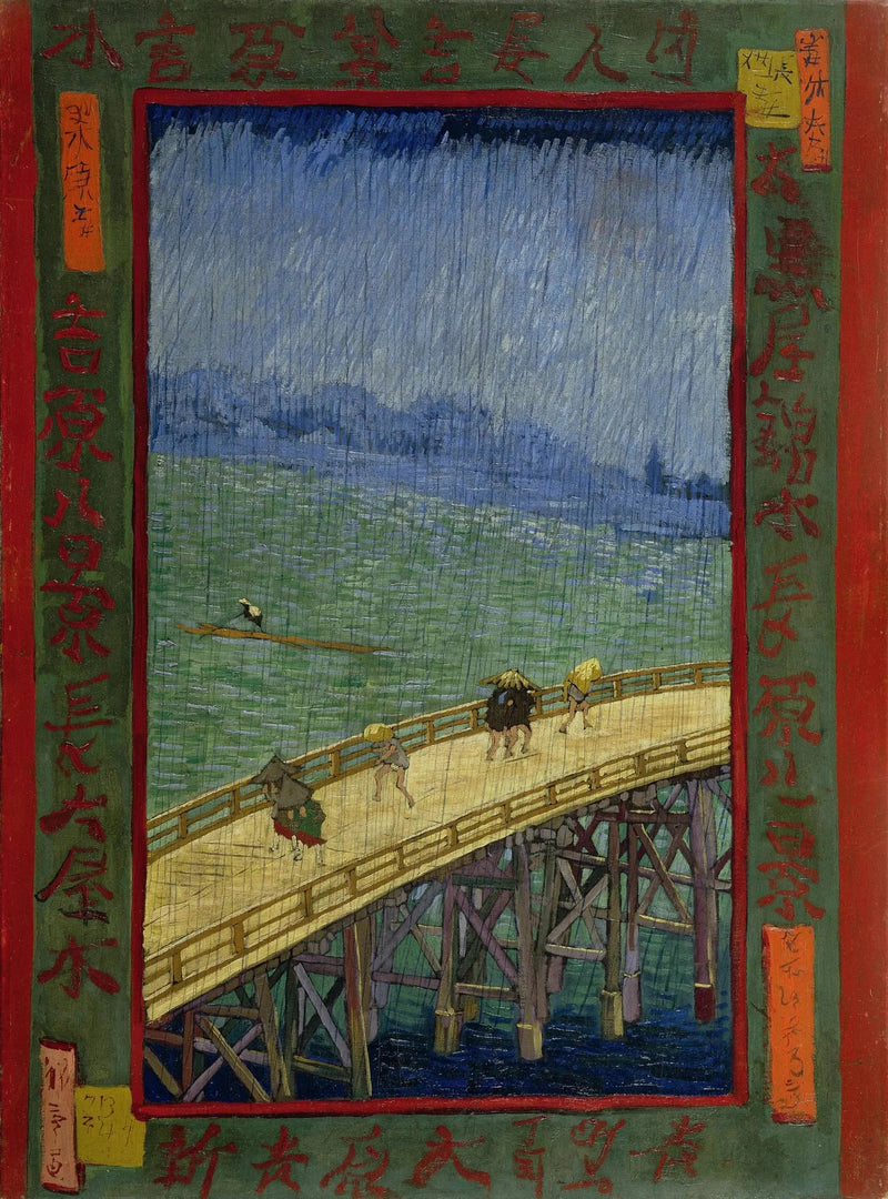 Most w deszczu, według Hiroshige - Vincent van Gogh
