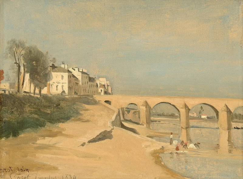 Most na Saonie w Mâcon - Jean-Baptiste Camille Corot