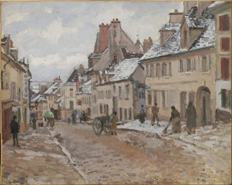 Pontoise, droga do Gisors zimą - Camille Pissarro