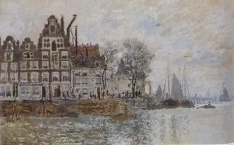Port w Amsterdamie, około 1873 roku - Claude Monet