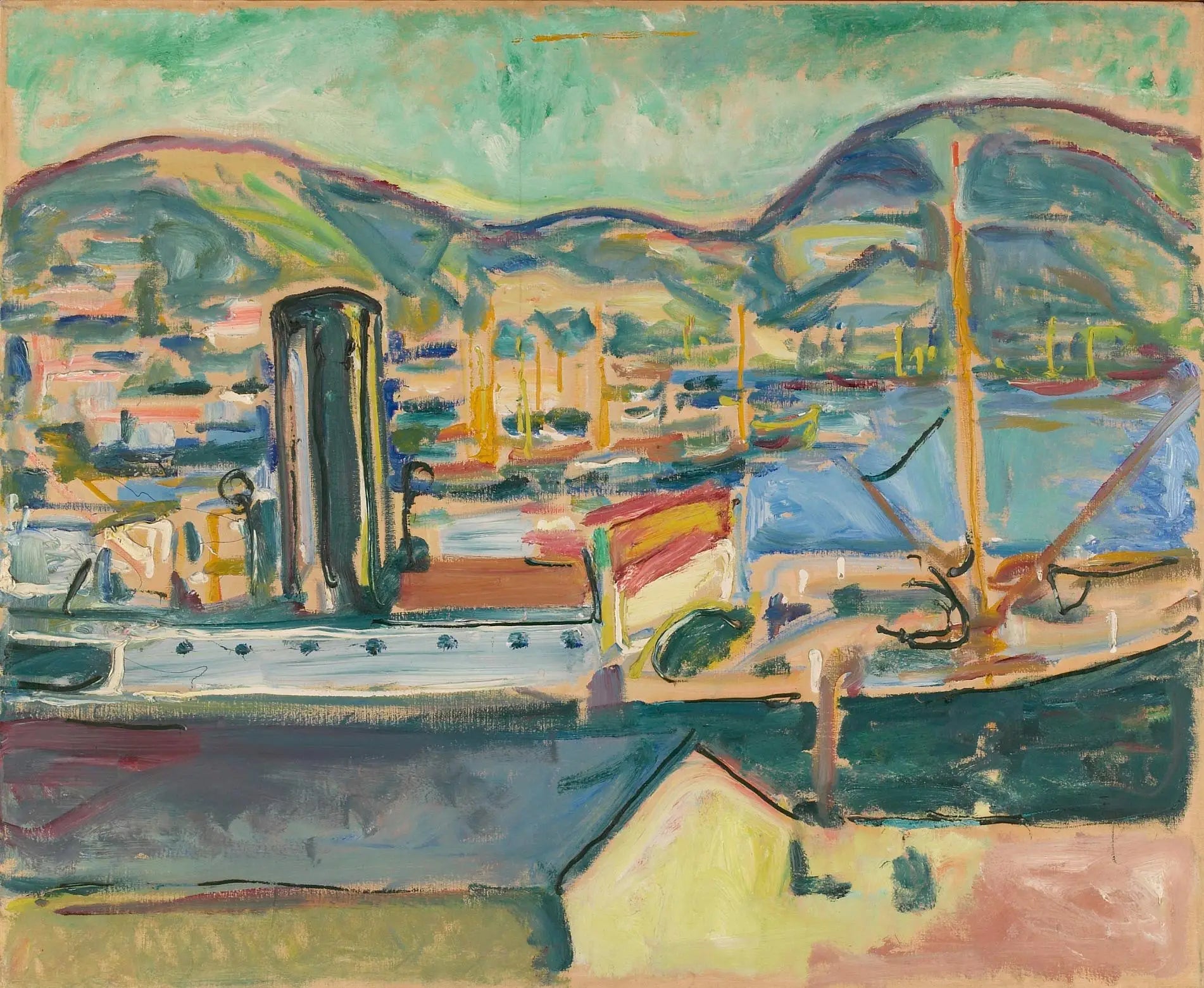 port de Bergen - Edvard Munch image 1 reproduction artisanale de tableau