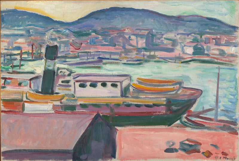 port w Bergen - Edvard Munch