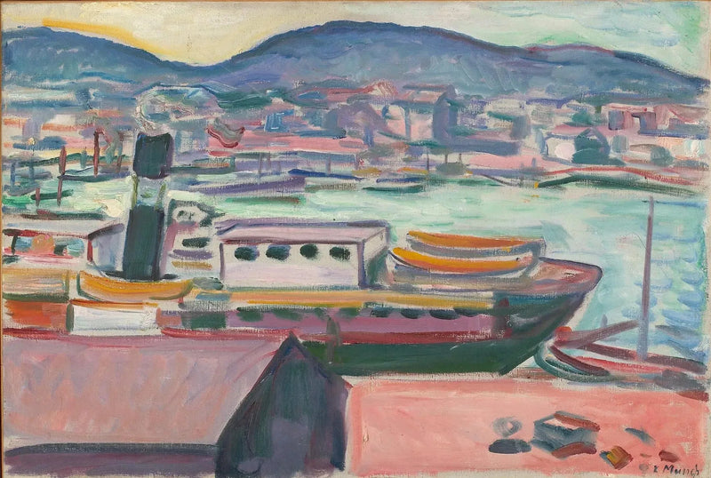 port w Bergen - Edvard Munch