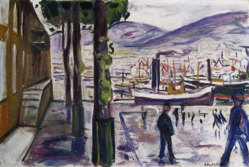 port w Bergen - Edvard Munch