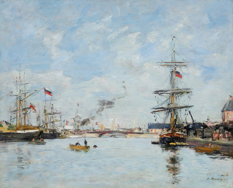 Port w Deauville, wysoka fala - Eugène Boudin