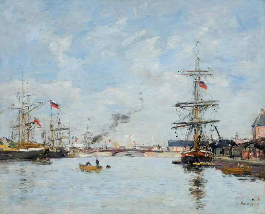 Port w Deauville, wysoka fala - Eugène Boudin
