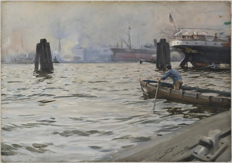 Port w Hamburgu - Anders Zorn