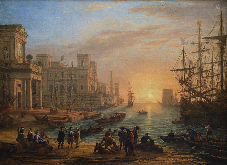 Port morski o zachodzie słońca - Claude Lorrain