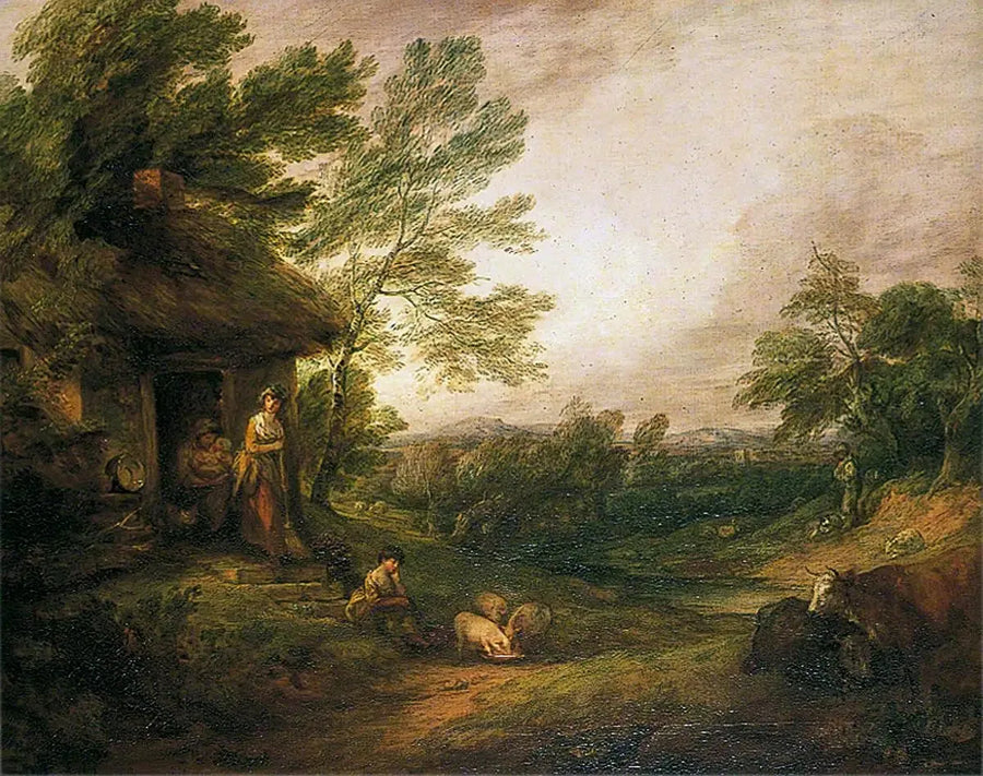 Drzwi do chaty z dziewczyną i świniami - Thomas Gainsborough