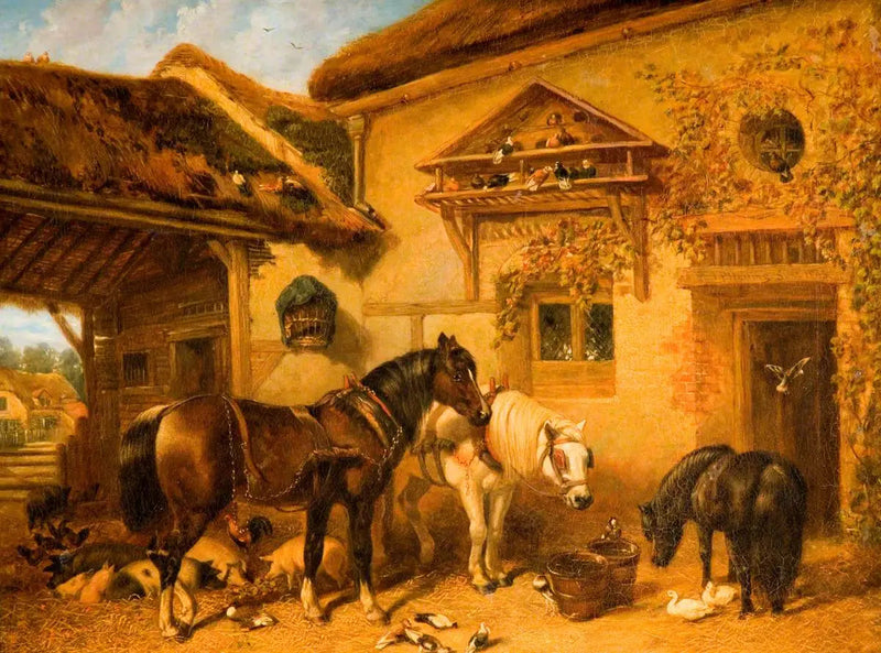 Drzwi do chaty i farma - John Frederick Herring, Sr.