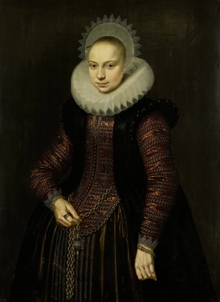 Portrait de Brechtje Overrijn van Schoterbosch (1592-1618) - Cornelis van der Voort