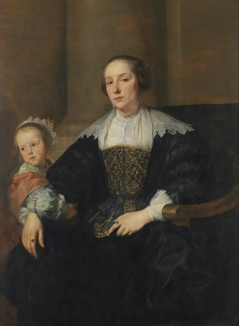 Portret Anny van Thielen, żony malarza Theodoor Rombouts z ich córką - Antoine van Dyck