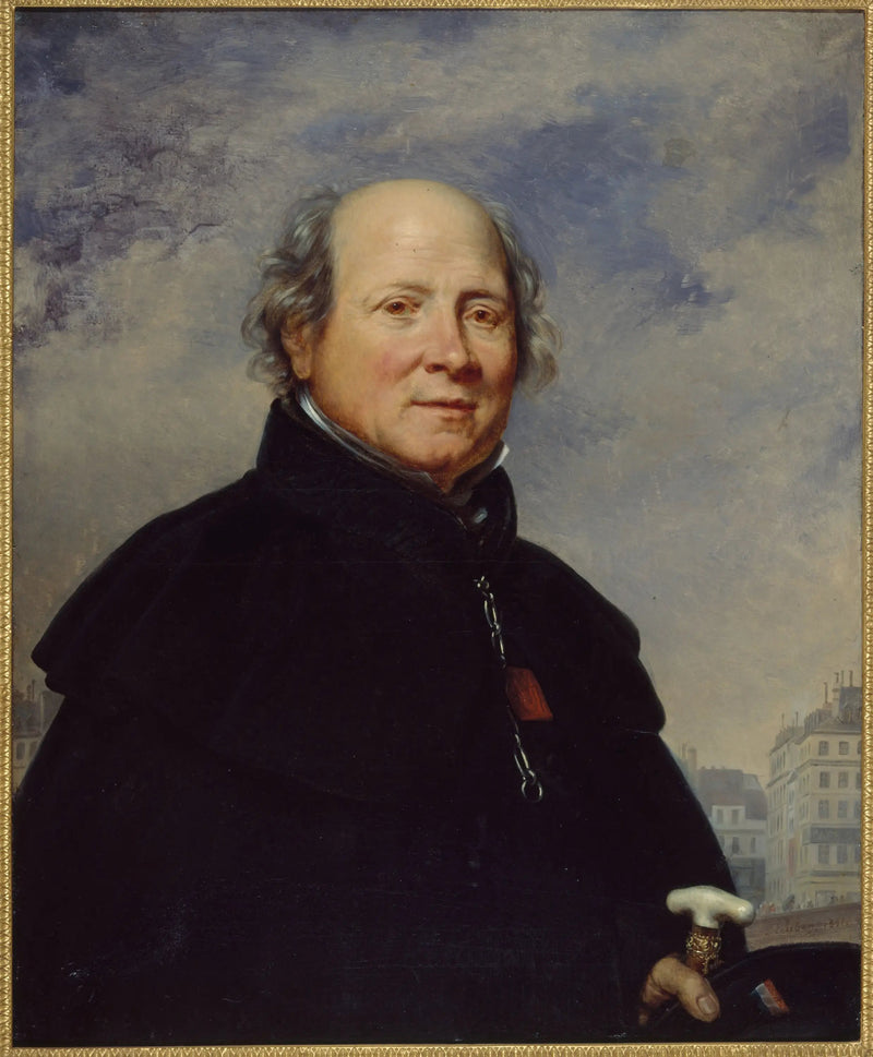 Portret Edme'a Championa, zwanego „człowiekiem w małym niebieskim płaszczu” (1764-1852), filantrop - Charles de Steuben