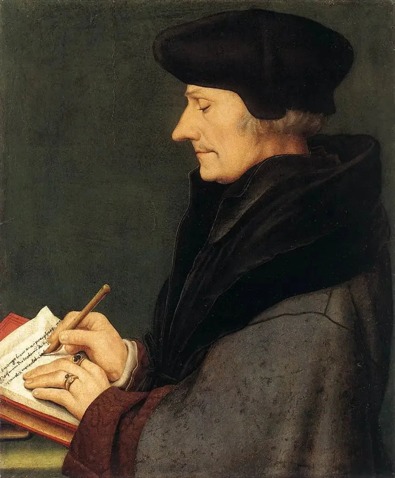 Portret Erazma z Rotterdamu piszącego - Hans Holbein Młodszy