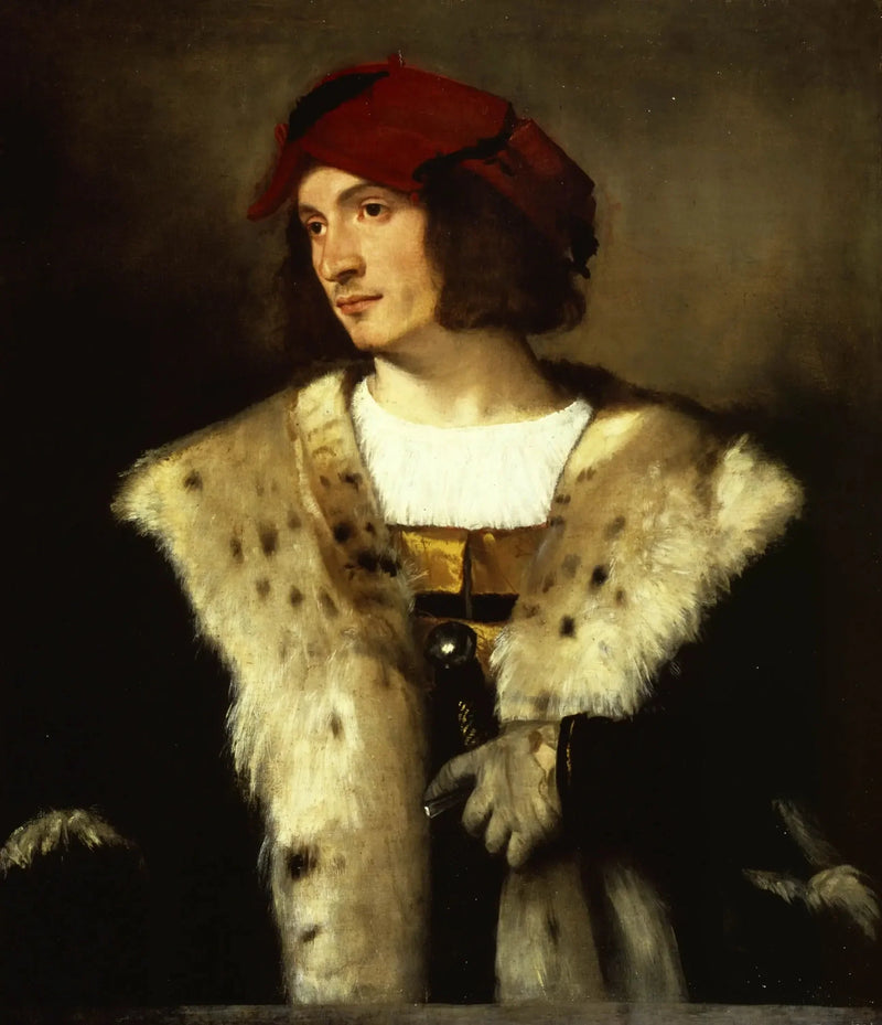 Portret mężczyzny w czerwonym kapeluszu - Titian