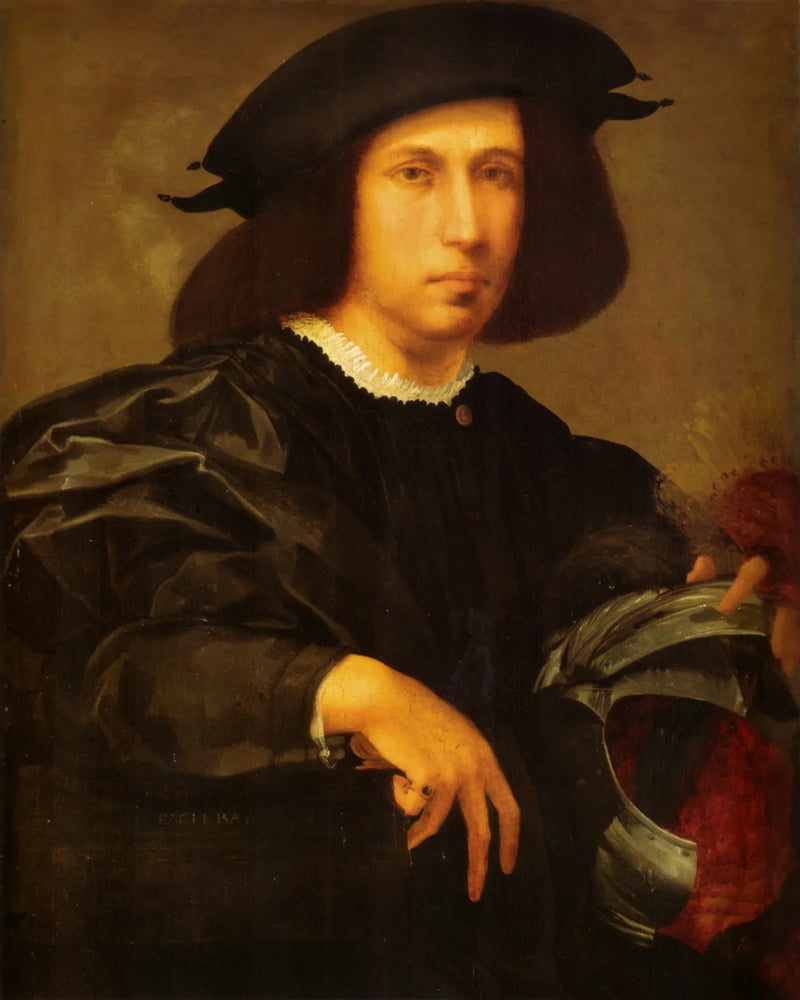 portret mężczyzny z hełmem - Rosso Fiorentino