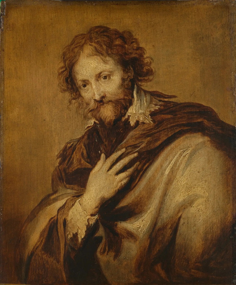 Portret mężczyzny, przypisywany Pierre'owi Paulowi Rubensowi (1577-1640). Malarz i dyplomata. - Antoine van Dyck