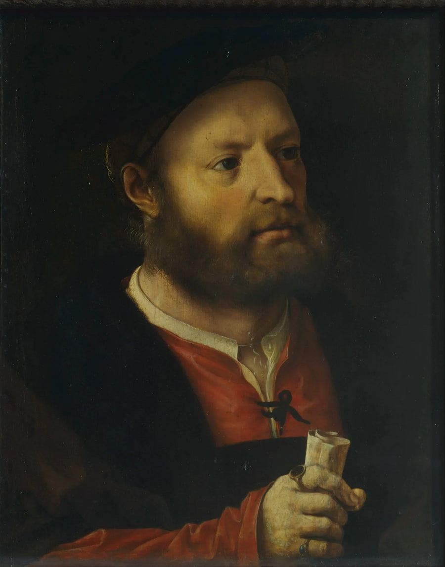 Portret mężczyzny, być może humanisty i historyka portugalskiego Damião de Góis - Jan Gossaert