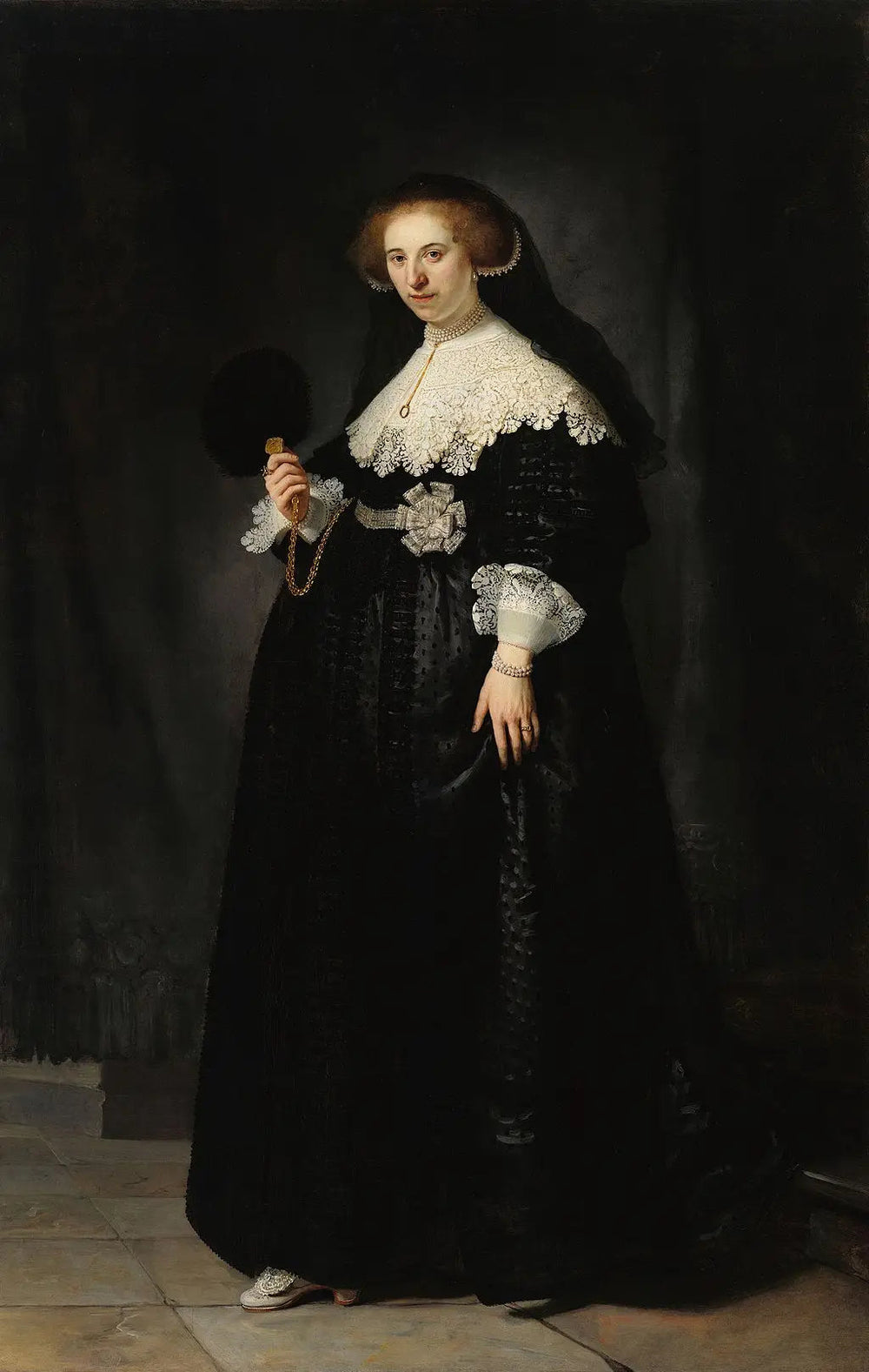 Reproduction du tableau « Portrait d'Oopjen Coppit - Rembrandt » par Alpha Reproduction en peinture à l’huile