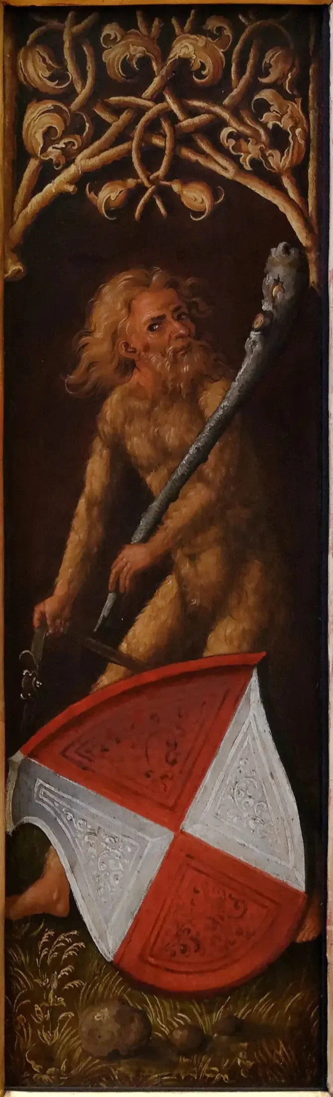 Portret Oswolta Krela: „Leśni ludzie” z herbowymi tarczami Agathe von Esendorf - Albrecht Dürer