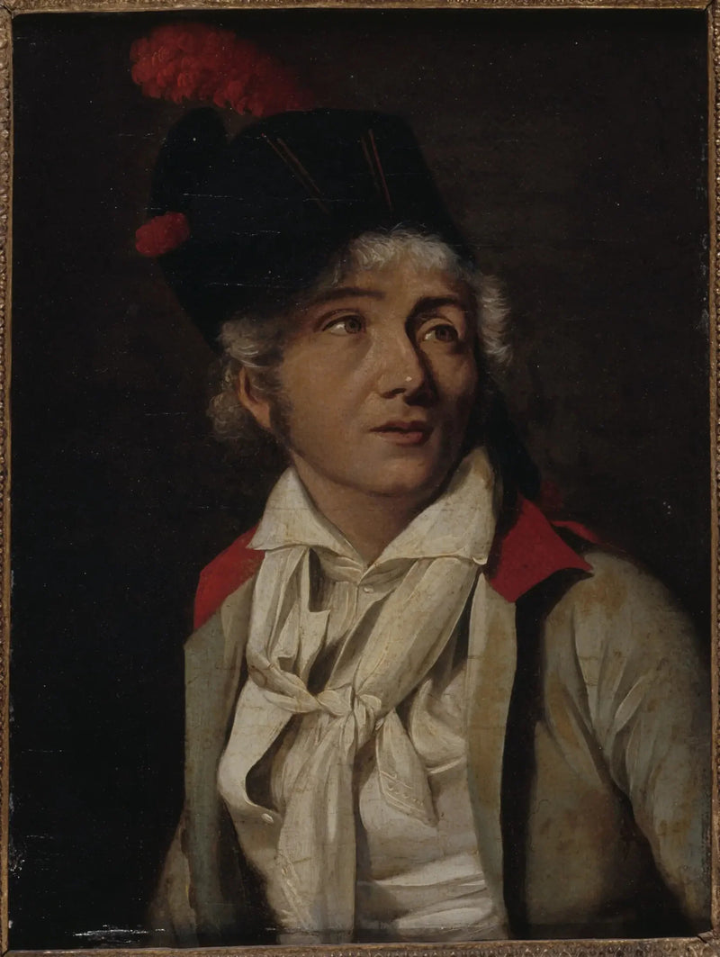 Portret aktora w białej marynarce z czerwonym kołnierzem - Louis-Léopold Boilly