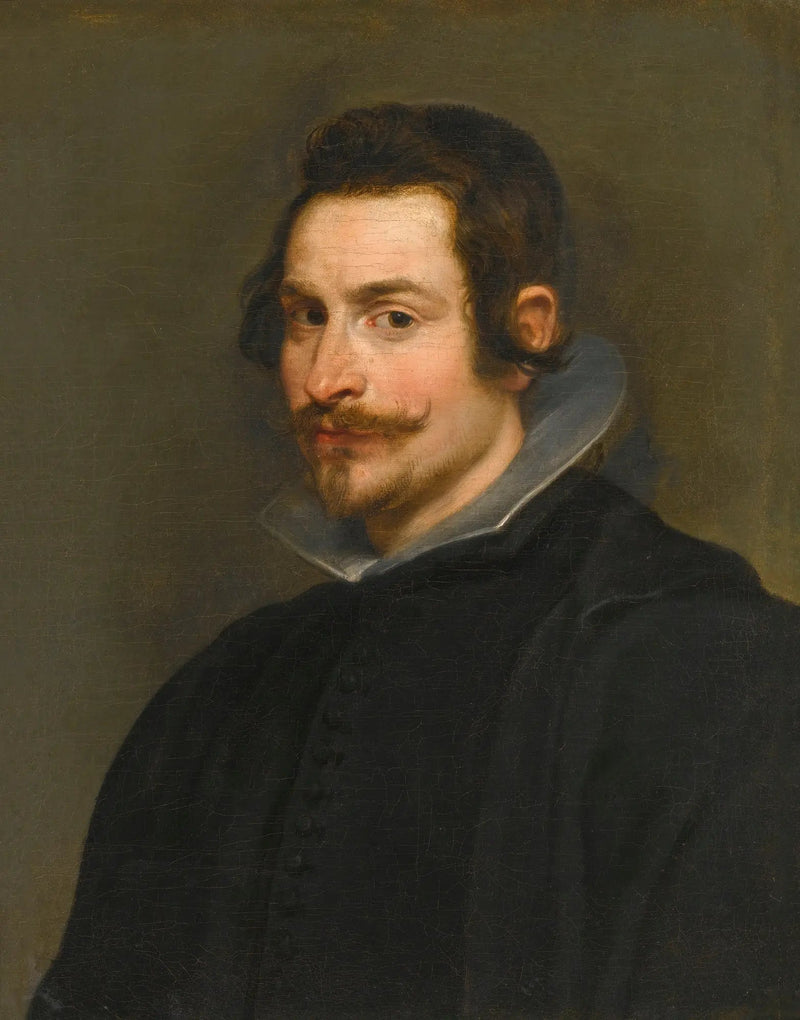 Portret dżentelmena, do połowy ciała, ubrany na czarno - Peter Paul Rubens