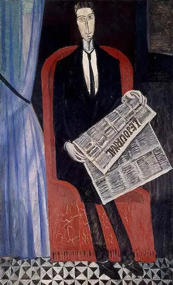 Portret mężczyzny z gazetą (Chevalier X) - André Derain