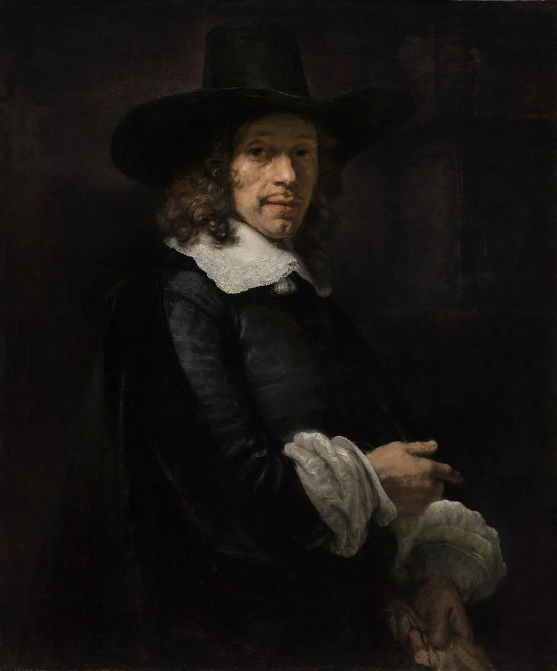 Portret mężczyzny w cylindrze i rękawiczkach - Rembrandt