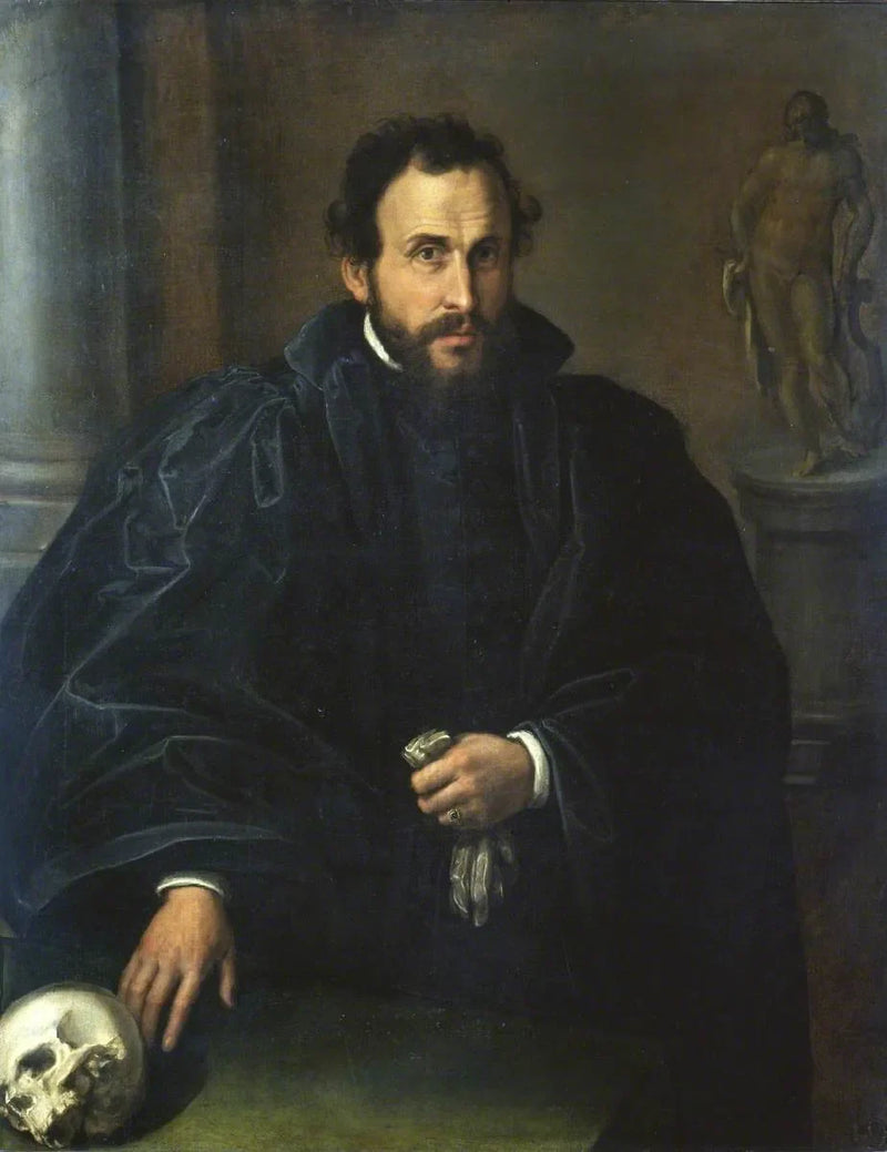 Portret mężczyzny z czaszką - Lorenzo Lotto
