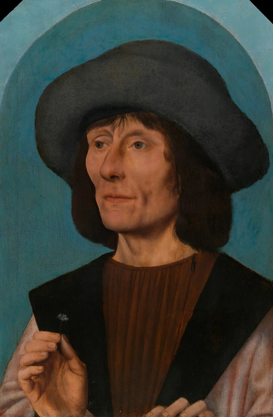Portret mężczyzny z różowym goździkiem - Quentin Metsys