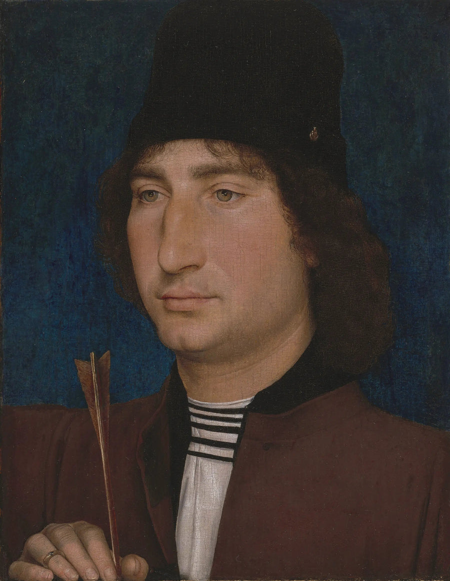 Portret mężczyzny z strzałą - Hans Memling