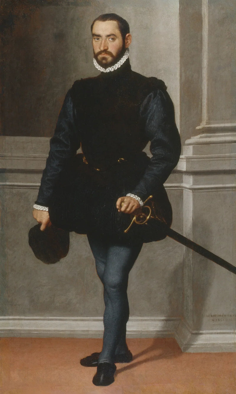 Portret brodatego mężczyzny w czerni - Giovanni Battista Moroni