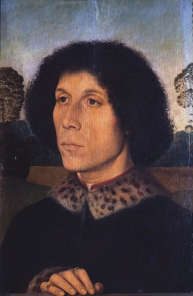 Portret mężczyzny na tle krajobrazu - Hans Memling