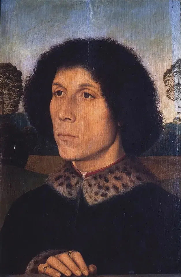 Portret mężczyzny na tle krajobrazu - Hans Memling
