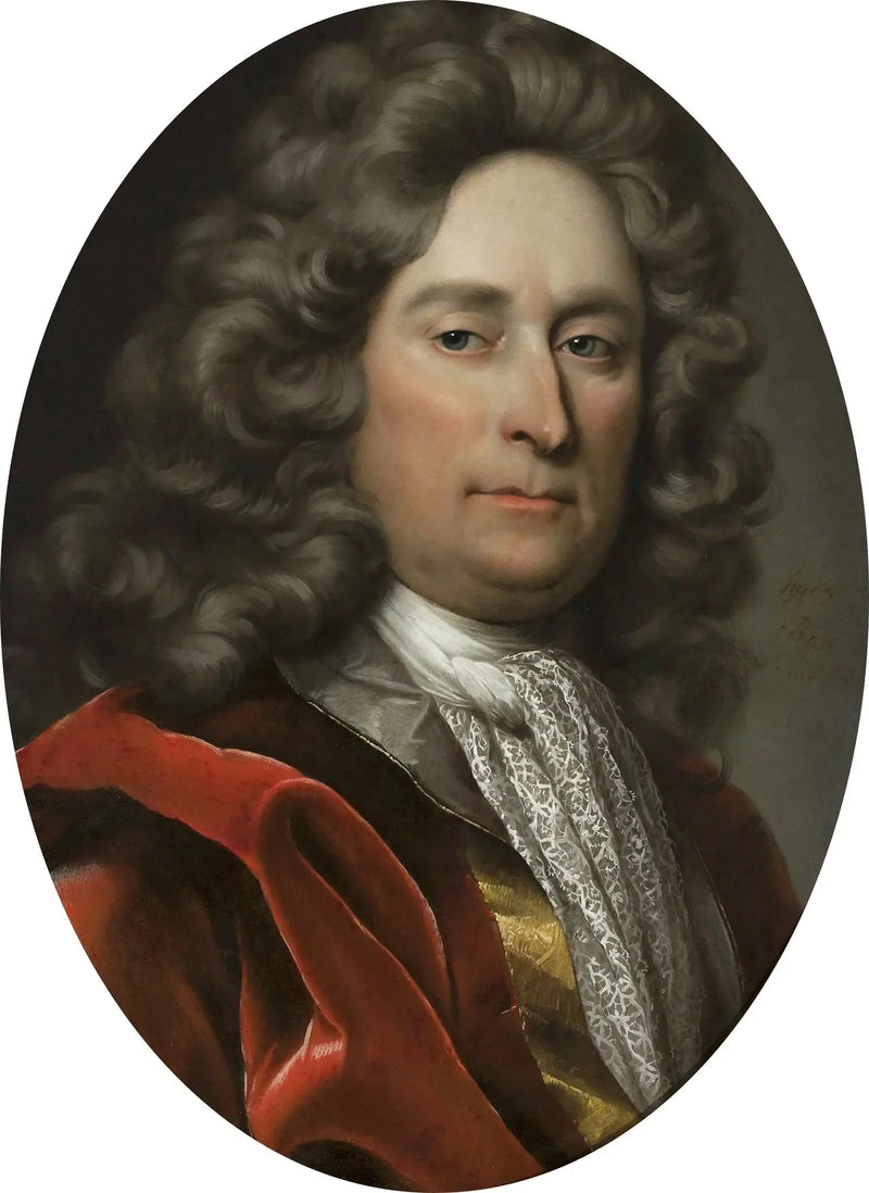 Portret mężczyzny w szarym peruce - Hyacinthe Rigaud