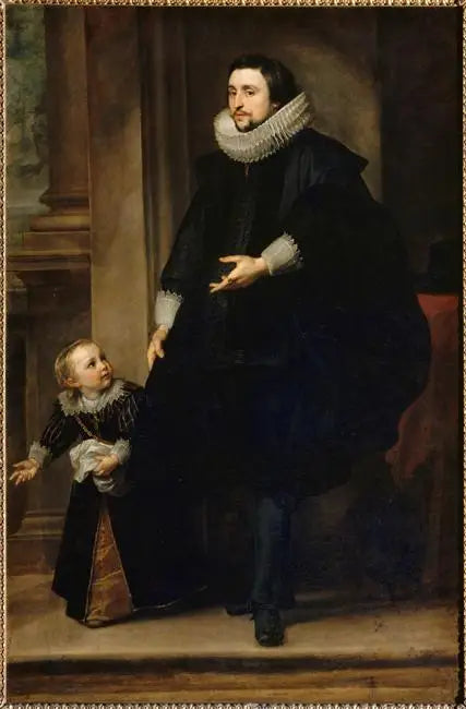 Portret mężczyzny wysokiej jakości z synem - Antoine van Dyck