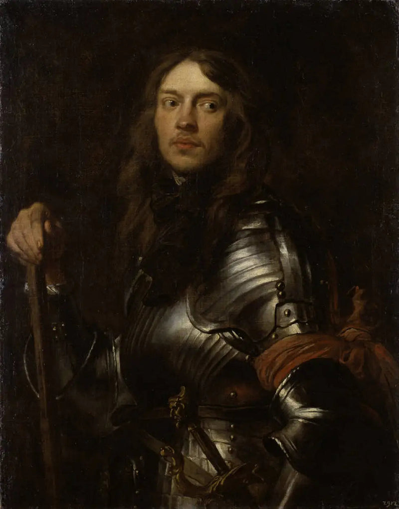 Portret mężczyzny w zbroi z czerwoną szalą - Antoine van Dyck