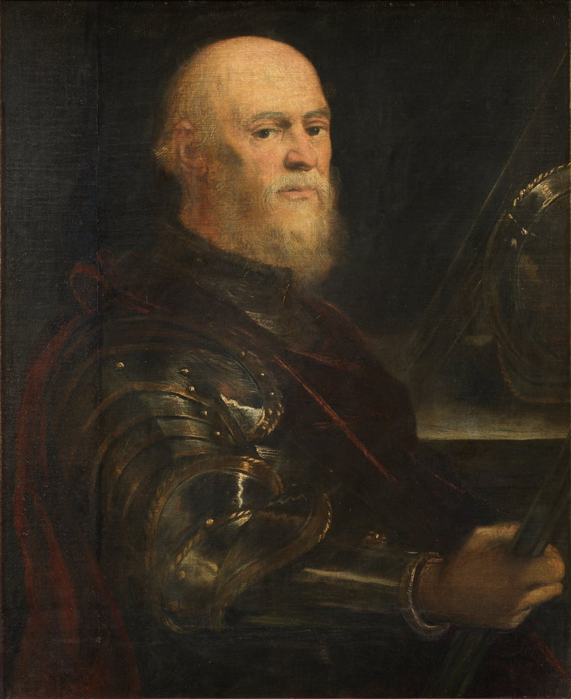 Portret mężczyzny w zbroi trzymającego berło dowodzenia, prawdopodobnie Jan Amor Tarnowski - Jacopo Tintoretto