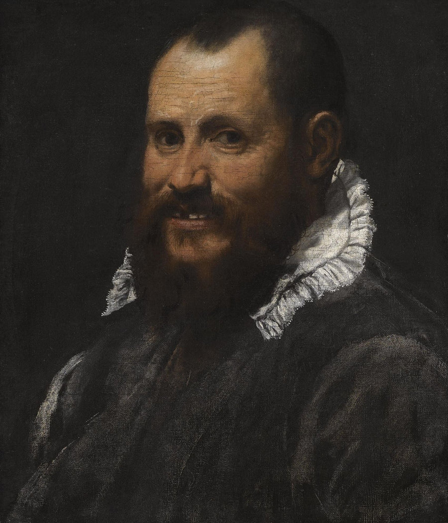 Portret mężczyzny, w półpostaci, w białym kołnierzu - Annibale Carracci