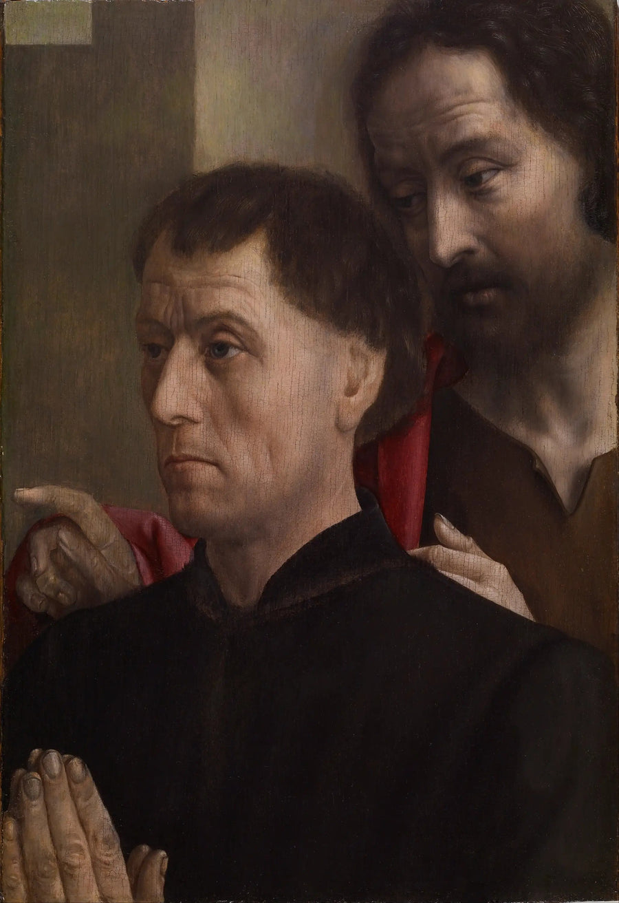 Portret mężczyzny w modlitwie z świętym Janem Chrzcicielem - Hugo van der Goes
