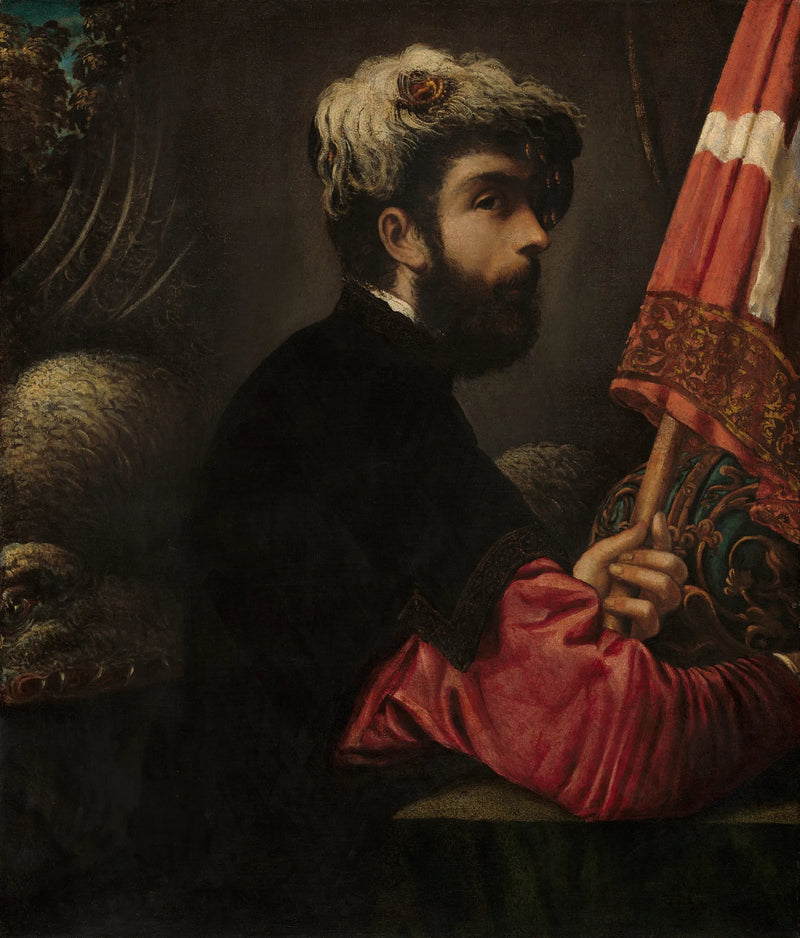 Portret mężczyzny w stroju świętego Jerzego - Jacopo Tintoretto