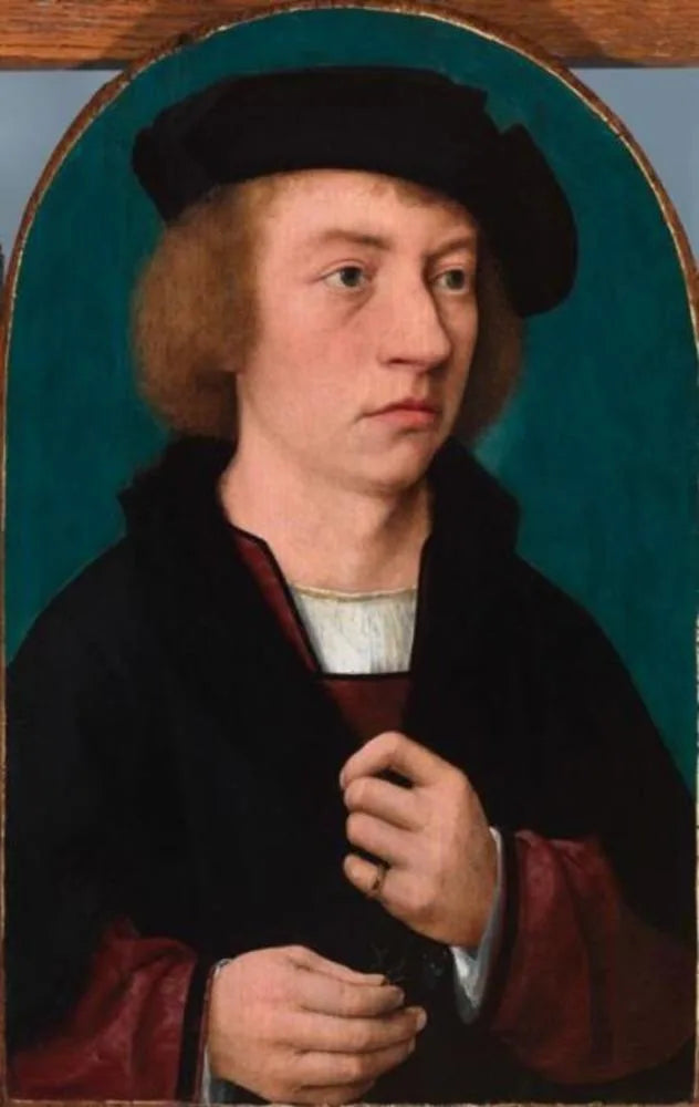 Portret młodego mężczyzny w czarnym kapeluszu - Joos van Cleve