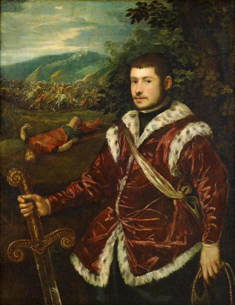 Portret młodego mężczyzny w stylu Davida - Jacopo Tintoretto